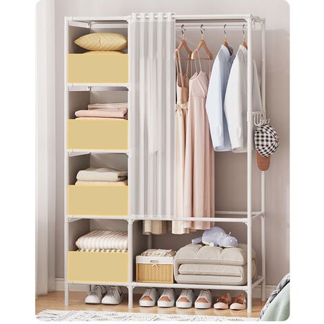 unho Portant à Vêtements en Bois: Penderie Vetements à Roulettes Solide  Double pour Chambre Adulte Porte-Vêtement Sur Pied Multifonctionnel à 2  Pôles pour Dressing Salon - 160x80x40cm : : Cuisine et Maison