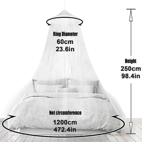 Moustiquaire de Lit Grande Moustiquaire Ciel Suspendue Filet pour Lit de Bébé Enfant Hamac 0.6x2.5x12M Contre Les Insectes