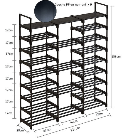 Étagère à Chaussures Simple à 5 Niveaux Avec Rideau De Porte, Armoire à
