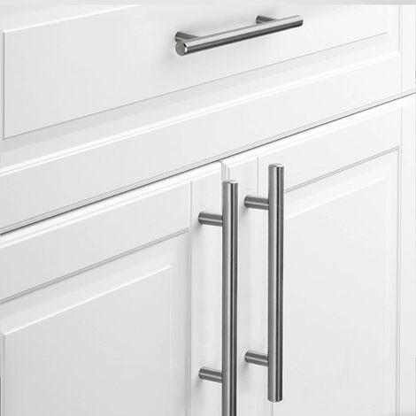 20pcs Poignée Meuble Inoxydable Poignee de Meuble Cuisine Espacement des Trous de 128mm Acier Brossé Poignée en T pour Porte d'armoire