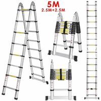 HSTURYZ Echelle Télescopique 5M en Aluminium avec 16 Echelons