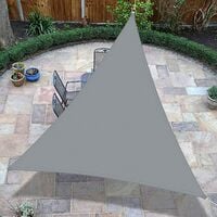 Voile d'ombrage Triangulaire 3 x 3 x 3m Toile Ombrage Une Protection des Rayons UV pour Extérieur,Terrasse,Jardin - Gris