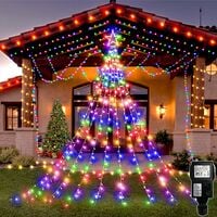 GROOFOO 350 LED Guirlande Lumineuse Sapin de Noël Avec Etoile,9×3.5m Rideau  Lumineux Sapin de Couleur,8 Modes D'éclairage,Decoration Noël Extérieur et