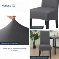 Lot de 6 housses de chaise de salle à manger très extensibles Beige
