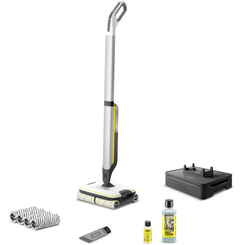 Nettoyeur de sols sans fil Karcher FC 7 Cordless stone - balai aspirateur laveur 2 en 1 - 8 rouleaux