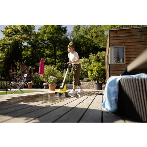 Karcher Nettoyeur de terrasse sur batterie PCL 3-18 Battery Set avec batterie incluse, sans fil, patio cleaner pour terrasse en bois, pierre, composite