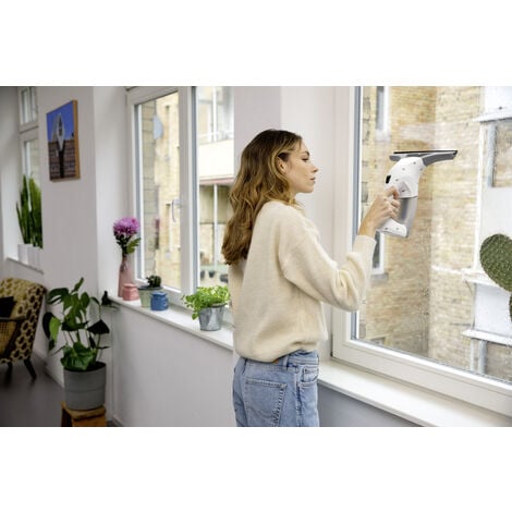 Karcher Nettoyeur de vitres électrique WV1 Plus, laveur de vitre sans traces, autonomie 23 fenêtres, batterie lithium