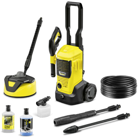 Nettoyeur haute pression Karcher K 4 FJ Home - 130 bars - 420 L/h - canon à mousse, brosse terrasse, détergent pierre et detergent universel