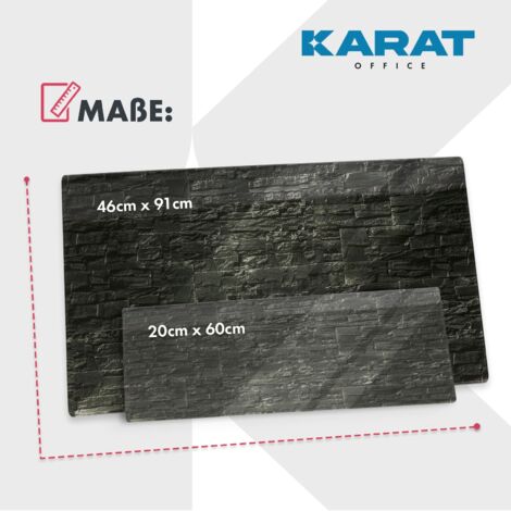 Design-Glas-Memoboard Stone Schwarz 20 x 60 cm