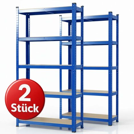 Schwerlastregal Lakota 2er Set Traglast bis 875 kg Blau 200 x 100 x 50 cm
