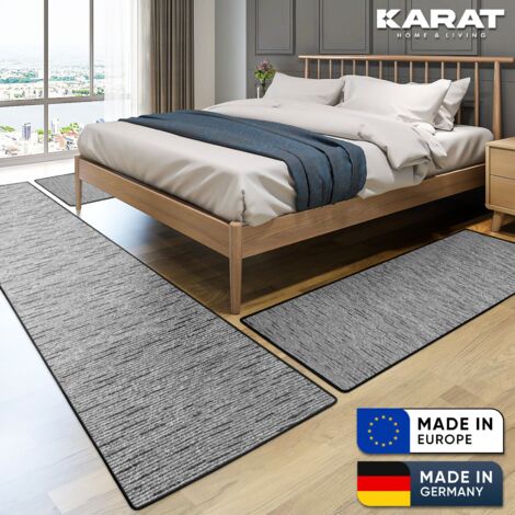 Bettumrandung Geneva Anthrazit 1 Läufer: 80 x 300 cm + 2 Brücken: je 80 x 150 cm
