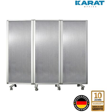 Doppelseitige Trennwand 3-teilig Semi-Transparent 180 x 150 cm (1/3)