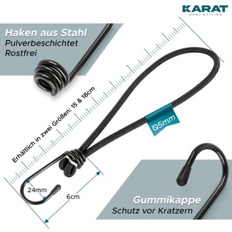 LOOGI Spanngummi Mit Haken 25 Stück, 22cm Planenspanner Mit Spiralhaken