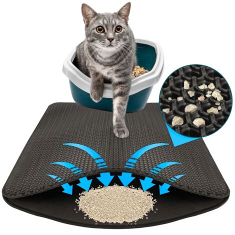Katzenstreumatte Charly Doppelschichtiges Waben-Design Abwaschbar 61 x 38 cm Anthrazit