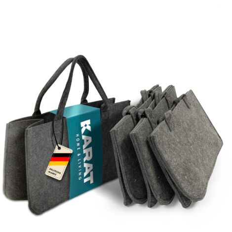 Filztasche Conny Kaminholztasche Einkaufstasche Faltbar 2er Set