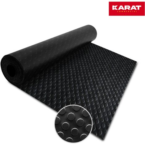 Gummimatte Flachnoppen Schwarz 100 x 450 cm