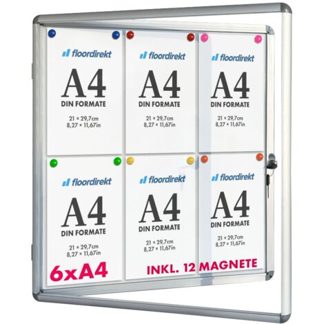 Schaukasten Innen Premium 70 x 67 cm 6 x A4 Mit 12 Magneten