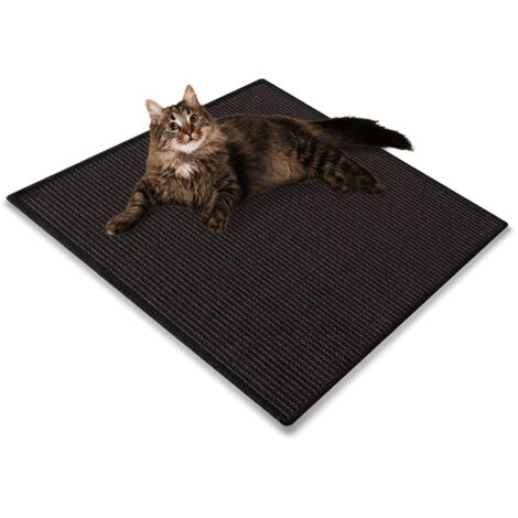 Sisal-Kratzteppich Für Katzen Schwarz 60 x 80 cm