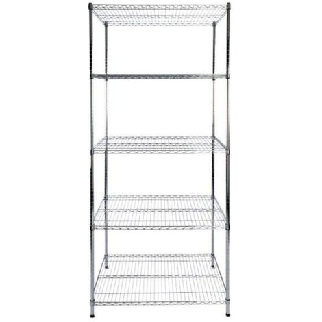Schwerlastregal Metallregal Himalaya Verchromt 4 Böden 160 x 90 x 60 cm