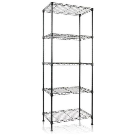 Metallregal Rocky Pulverbeschichtet schwarz 5 Böden 90 x 45 x 200 cm