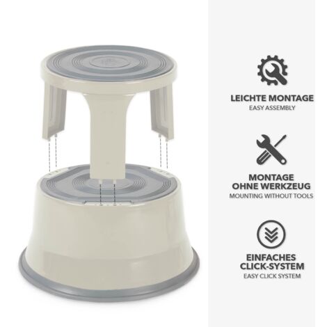 Rollhocker Elefantenfu Stahl T1 Lichtgrau