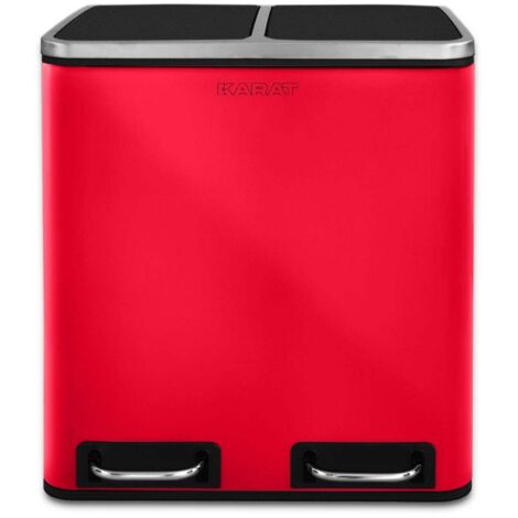 Tretmülleimer Felix Trennsystem Himbeerrot 2 x 30 Liter (60 Liter)