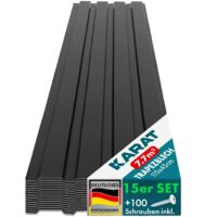 Trapezblech Wand- & Dachverkleidung Profilblech Schwarz 15 Stück 115 x 45 cm