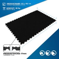 Puzzle-Stallmatte aus Gummi Pontiac Stallboden 120 x 180 cm Vierseitiges Interlocking