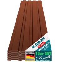 Trapezblech Wand- & Dachverkleidung Profilblech Braun 15 Stück 115 x 45 cm