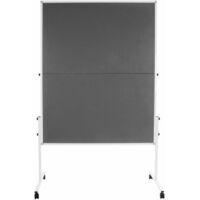 Moderationstafel Grau Doppelseitig & klappbar Mit Rollen 150 x 120 cm