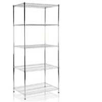 Metallregal Everest  verchromt  4 Böden 90x60x160 Steckregal Schwerlastregal 