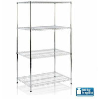 Metallregal Everest Verchromt 4 Böden 90 x 35 x 160 cm