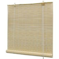 Persiana enrollable de bambú color natural 80x220 cm