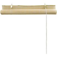 Persiana enrollable de bambú color natural 80x220 cm