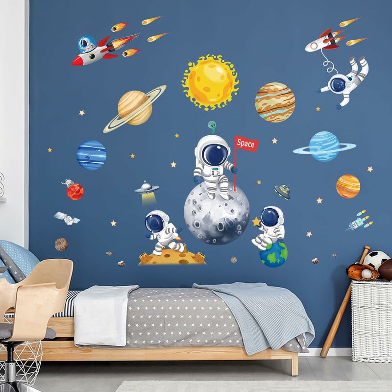 Stickers astronaute dans l'espace étoilé – Stickers STICKERS BÉBÉS Garçon -  Ambiance-sticker
