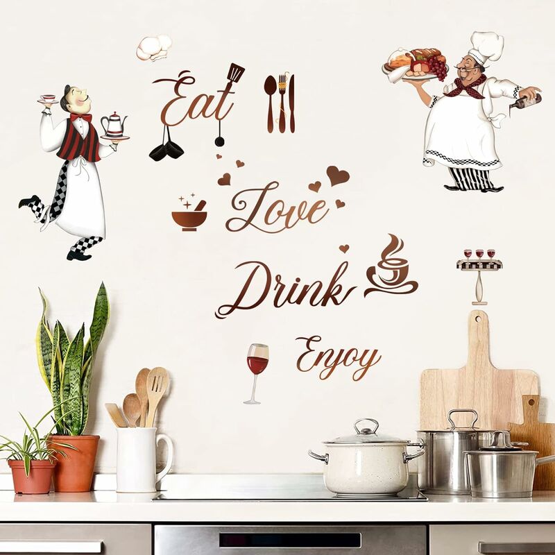 Stickers Muraux Citation Cuisine pour Bien Cuisiner Autocollant
