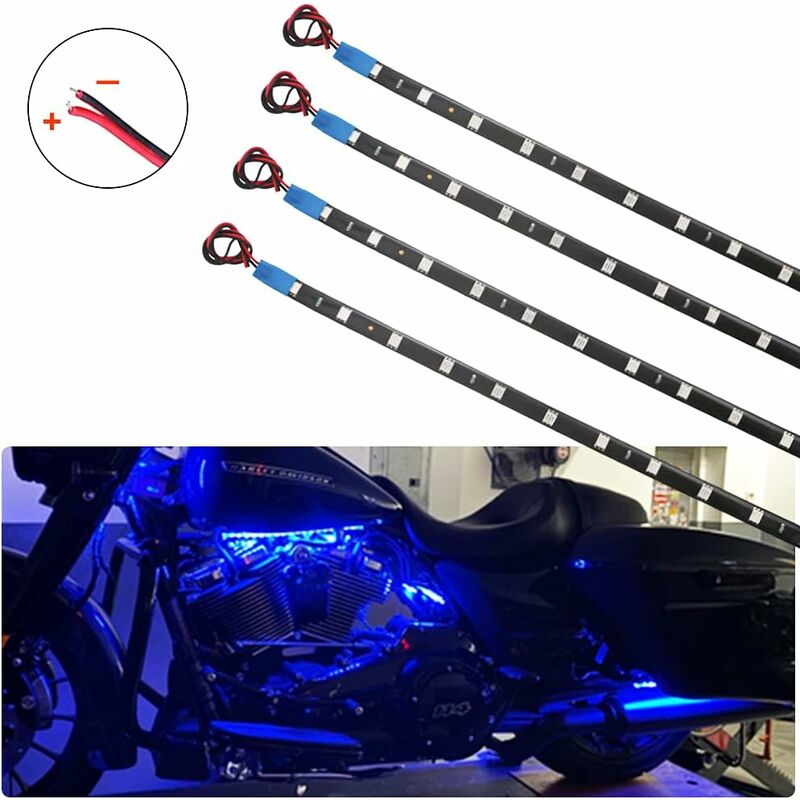 Bleu Flexible Étanche LED Bande Lumière De Voiture Intérieur Bande étanche  sous la Caisse pour Motos 12V Voiture Moto 5050-18SMD 32CM LED Voiture  Interieur : : Auto et Moto