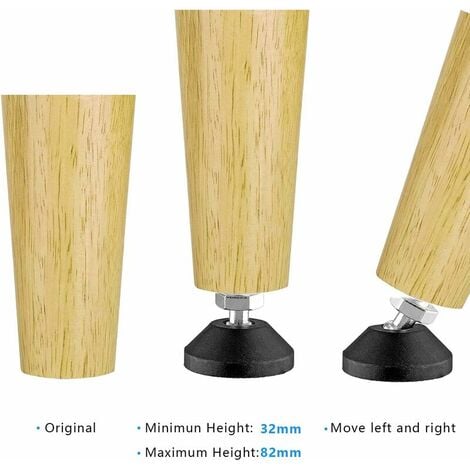 8pcs Furniture Leg Adjustment Screws, M8 Furniture Leg Screws Adjustable Floor Mounting Screw-in Feet Load Capacity: Up to 300kg, Steel Screw, Nut and Ball Joint Leveling Feet