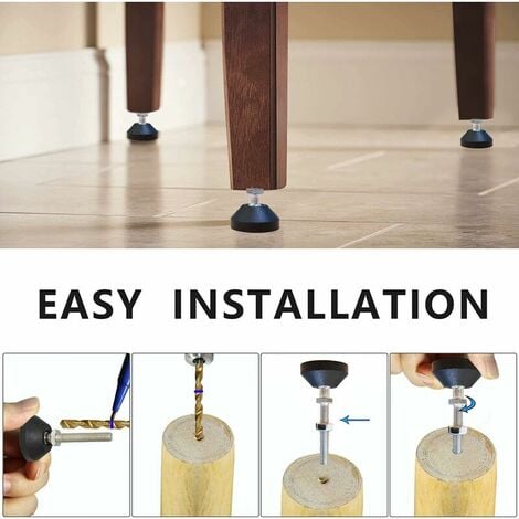 8pcs Furniture Leg Adjustment Screws, M8 Furniture Leg Screws Adjustable Floor Mounting Screw-in Feet Load Capacity: Up to 300kg, Steel Screw, Nut and Ball Joint Leveling Feet