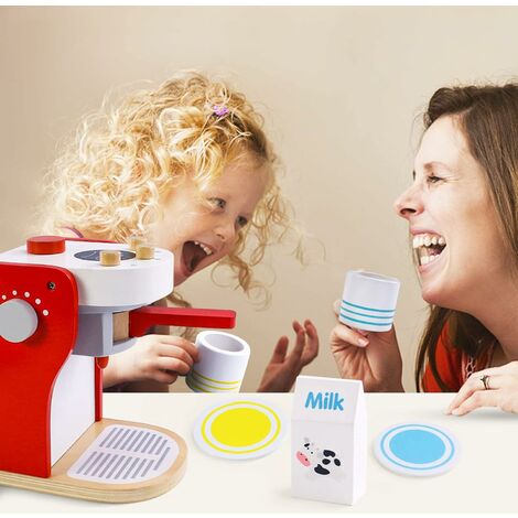 Accessoires de cuisine pour enfants - Machine à café en bois - Machine à  expresso - Jouets de cuisine pour filles et garçons - Noir : :  Jeux et Jouets