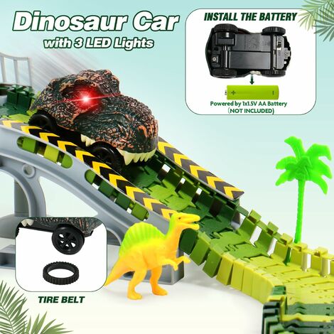 Circuit Voiture Enfant Dinosaure Flexible Tracks Car Jouet De Piste  142Pièces Cadeau Garcon, Train Electrique Educatif Jouet Fille 3 4 5 6 Ans  : : Jeux et Jouets