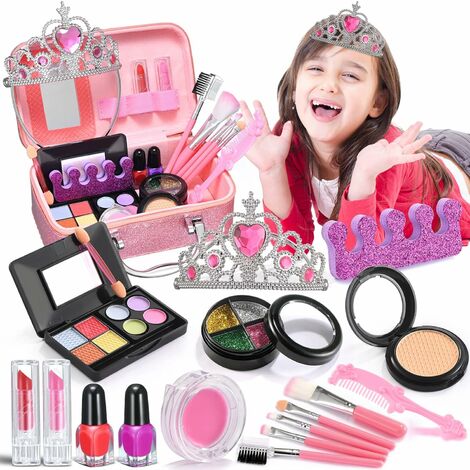 Kit de Maquillage pour Fille, Thème de Glace et de Neige Lavable, Jouets de  Maquillage pour Fille Non Toxique, Cadeaux pour Le Maquillage des Enfants