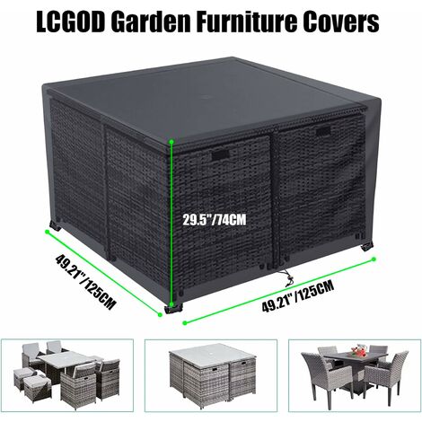 LCGOD Housse Bâche Salon De Jardin, 600D Oxford Tissu Housse De Protection  Pour