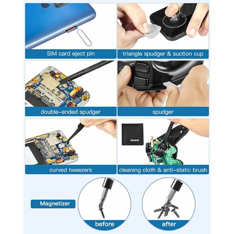 XOOL kit Tournevis de Précision Magnétiques, 62 pièces, pour la Réparation  Électronique, pour ordinateur, PC, Ordinateur Portable, iPhone, Tablette
