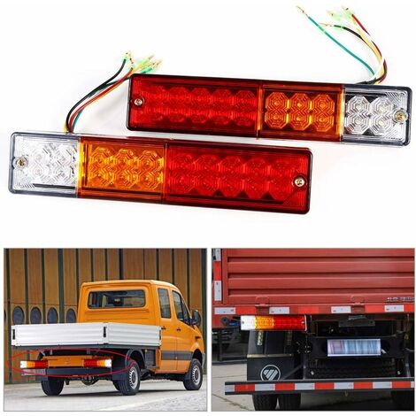 Feu Arrière Recul 9 LED 12V 26 cm Camping-car Camions