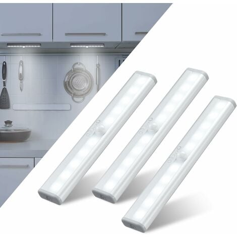 3 Lampes LED sans fil à piles pour éclairage plan de travail cuisine ou  placard