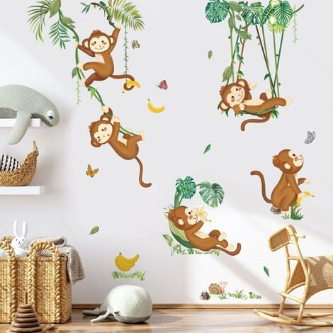 Stickers Chambre Bébé - Jungle Tropicale Grande Taille