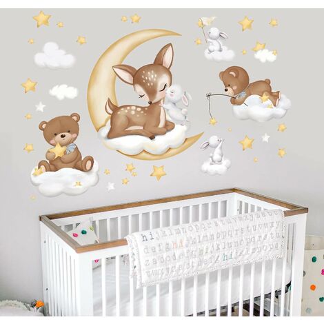 Sticker Mural Horloge Stickers muraux pour Enfants Autocollants Auto-adhésifs  Autocollants de Miroir Acrylique Montre la Chambre Moderne Chambre à  Coucher Décor (Color : Brown, Size : DIY 45 x 45 m) 