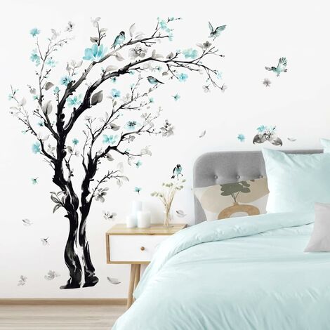 Stickers muraux : Tête de lit avec oiseaux - Sticker décoration murale