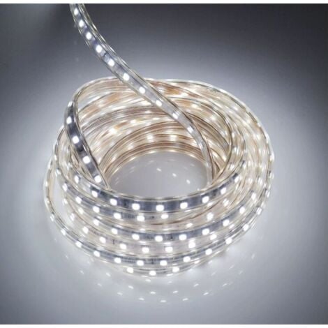 Ruban LED 2 Mètres avec Interrupteur IP65 étanche Bande LED, 220V Bandeau  LED, Blanc Froid